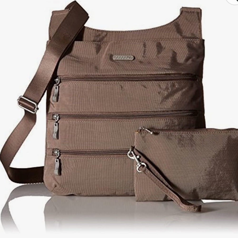 Bagallini Big zipper Adjustable Crossbody travel bag new with RFID